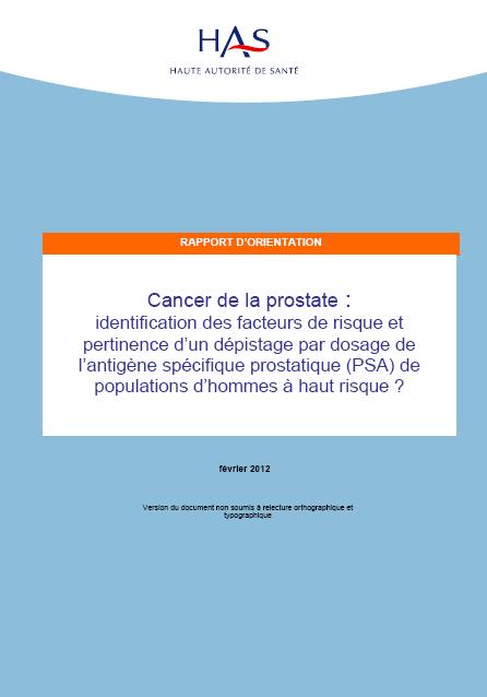 Cancer De La Prostate Identification Des Facteurs De Risque Et Pertinence Dun Dépistage Par 5467